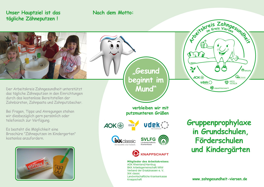 Arbeitskreis Zahngesundheit Viersen - Gruppenprophylaxe in Grundschulen, Förderschulen und Kindergärten